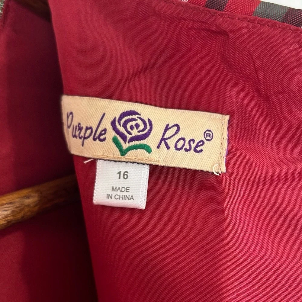 Purple Rose Dress Girls‎ 16 Red Plaid Holiday Fit & Flare Sleeveless Zip